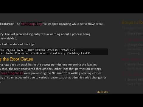 Resolving Nifi Logs Stopped Updating