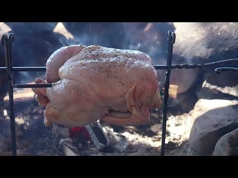 How to Cook Spit Roasted Campfire Chicken-TJM Campfire Spit