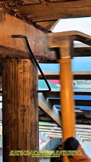 Simple Yet Strong! Wooden Joint Locked with Metal Pin Technique.