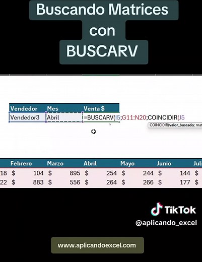 Aprende a usar buscarv en matrices en Excel