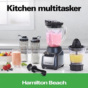 2.3K views | With 825 watts of peak blending power, this ultimate kitchen multitasker lets you blend tough ingredients with ease, make fresh juice fast, and enjoy smoothies and shakes on the go. | Hamilton Beach | Facebook
