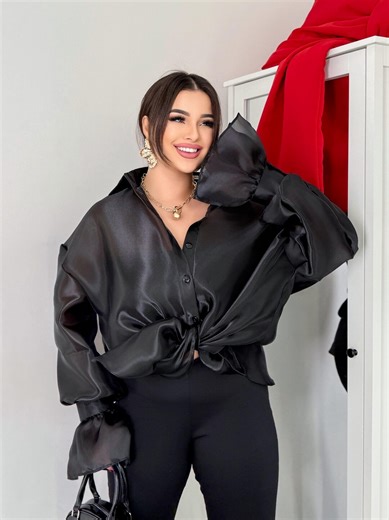 Luxury Sheer Organza Oversized Blouse for Women, Plus Size Elegant Evening Statement Top, Long Sleeve, 6 Colors - Etsy UK