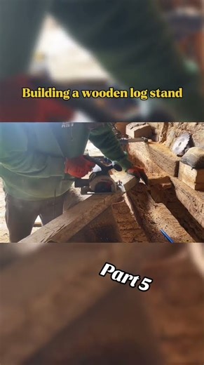 Building a wooden log stand (part 5). Full vid on yt check my bio.#viral #follow #like #wood
