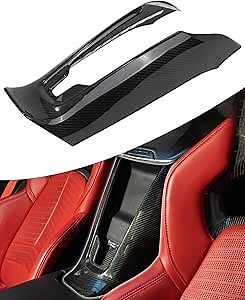 Upgrade C8 Carbon Fiber Interior Center Control Cover Trim Fit for Chevrolet Corvette C8 2020-2026 Stingray Z51 Z06 E-Ray Carbon Fiber Waterfall Cover Trim