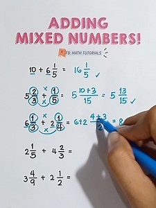 Adding Mixed Numbers‼️ #fractions #mathtutor #Mathematics #Teachergon #mathtutorial #mathreview #mathematics #mathhack #maths #MathViral #MATH #math #mixednumbers | Math Tutorials