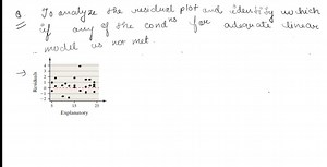 SOLVED:Analyze the residual plots and identify which, if any, of the conditions for an adequate linear model is not met. (GRAPH CAN'T COPY)