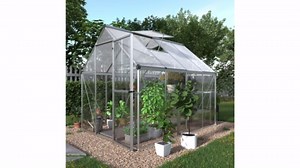 Amazon.com : AMERLIFE Hybrid Polycarbonate Greenhouse with Lockable Hinged Door 3 Vent Window Walk-in Hobby Greenhouse Aluminum Hot House for Outdoor Garden Backyard Silver, 6x12x7FT : Patio, Lawn & Garden