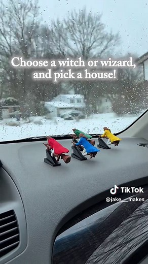 Would you put Quidditch players on your car dashboard? If you want some of these for yourself, check my TikTok shop! #harrypotter #quidditch #gryffindor #slytherin #hufflepuff