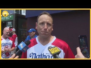 Joey Chestnut gets emotional in return to Coney Island hot dog eating contest