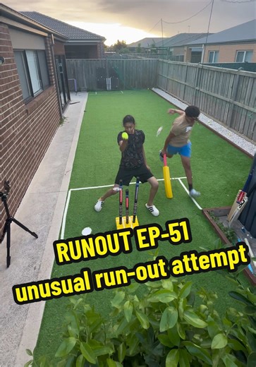 Creative Run-Out Attempt in Backyard Cricket