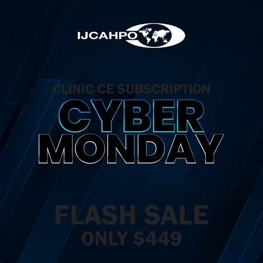 FLASH SALE! Get the Clinic CE Subscription right now for $449. That's $100 in savings! Subscribe Now: https://store.jcahpo.org/detail.aspx?id=ECCE-SUB | Jcahpo