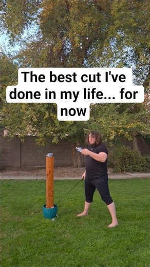 The Best Cut I've Ever Done #coldsteelknives Hand-a-half sword #swordskills #cuttingchallenge #epic