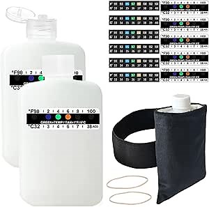 19 Pcs Urine Test Complete Kit Elastic Hidden Leg Strap and Warm Double Layer Velvet Pouch,11 Adhesive Temperature Test Strip,2 Translucent Empty Bottle,2 Elastic Rubber Rope,Rotat Cap and Flip Cover