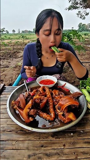😋Eat delicious pork ears. #cooking #eggrice #food #eat #foodlover #cookingvideo