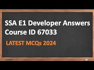 SSA E1 Developer Assessment 67033 #youtubevideo