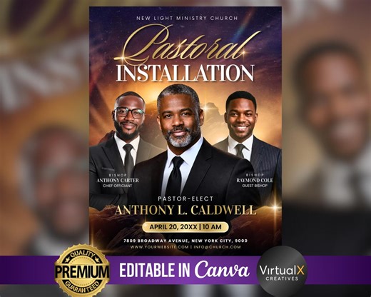 Pastoral Installation Template, Church Event Flyer, Pastor Ordination Service, Church Program, Pastor Elect, Canva Editable Design - Etsy UK