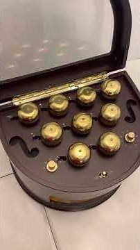 Mr. Christmas Animated Symphony Of Bells 50 SONGS 9 BELLS Revolving Ice Skating Musical Bell Box
