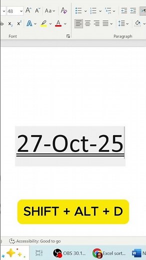 Microsoft Word Shortcut: Insert Today’s Date Instantly | Time-Saving Tip for Word Users