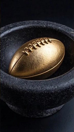 【4K】【ASMR】Grinding a Golden Football 🏈 in a Stone Mortar #asmr #shorts #oddlysatisfying