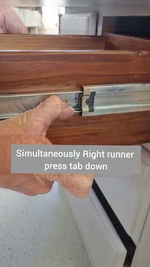 How to remove drawers on metal side / slide runners