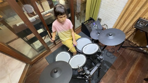 6.6K views · 242 reactions | Bruno Mars “Leave the Door Open” cover by “Busy Bee Hive” Introducing 'Busy Bee Hive' with our debut video. Our band features Emilie (drums), her drum teacher Krew Nat (bass), and Emilie's parents on guitar and piano. 'Busy Bee Hive' is part of Emilie’s 2025 homeschool music activities. 'Busy Bee Hive' is the name Emilie came up with for the band. | Paul Barton | Facebook