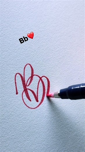 Bb❤️Heart Font Tutorial #calligraphy #viral #reels #fyp #tiktok | Writing Calligraphy