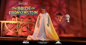 ICYMI - shipping in the coming weeks! ➖ The debut of Universal’s 1935 film The Bride of Frankenstein promised audiences something “more fearful than the monster himself”! Elsa Lanchester’s portrayal of the creature stitched together to be the monster’s mate is captured in this detailed 7” scale Ultimate action figure. It comes with bandages, removable gown, two pairs of hands, and three interchangeable head sculpts. Display-friendly window box packaging with opening front flap. ➖ #BrideOfFranken