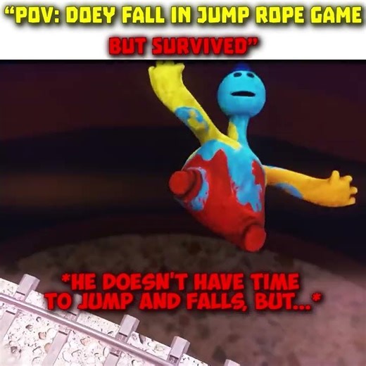Doey fall in jump rope game but survived💀💀💀