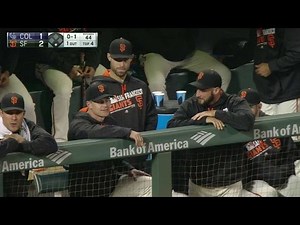 COL@SF: Beckham arrives in the Giants' dugout