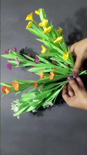 How to make a paper flower bouquet I Easy Origami for Kids I 5 Minutes Paper Crafts