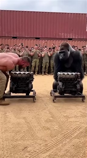 Ultimate Test: Giant Truck Engine ⚙️🔥 | Delta Force vs Gorilla 🪖🦍 Elite military strength faces raw primal power. Discipline and technique vs pure instinct. No machines. No excuses. Just strength and dominance. Who lifts the impossible? #UltimateTest #deltaforce #manvsbeast #whowinschallenge
