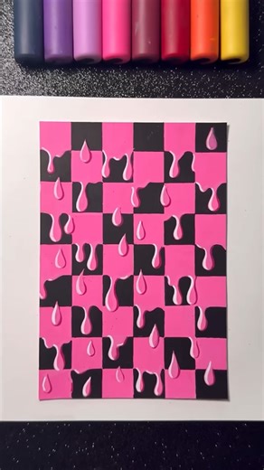 Art drip technique with black and pink colors