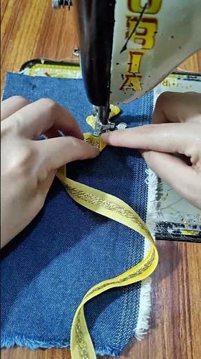 Turn simple ribbons into a stunning fashion detail ✨🎀 #RibbonDesign #CreativeSewing #DIYFashion