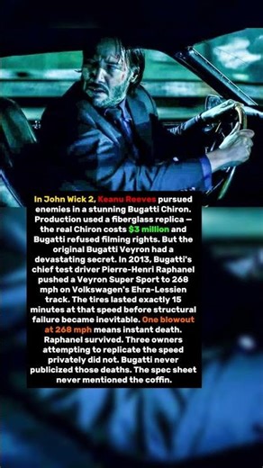 Keanu Reeves Drove A Fake Bugatti In The Movie — The Real One Killed Its Test Driver