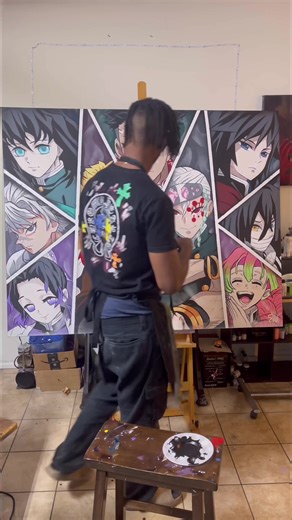 Creating My Hashira Painting from Demon Slayer
