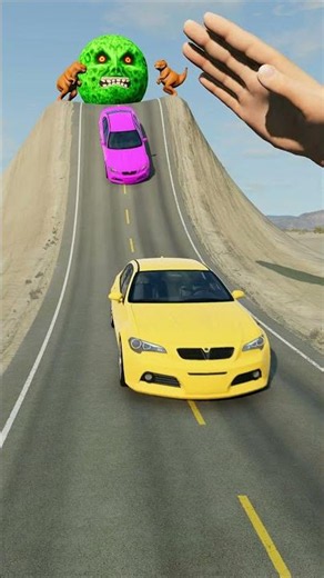 Big & Small Cars vs Giant Hand Slap - BeamNG.drive