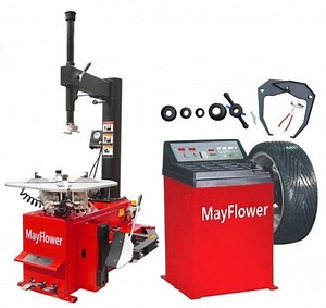 Mayflower - 1.5 HP Tire Changer Wheel Changers Balancer Machine Combo 980 800 Red Edition / 1 Year Full Warranty