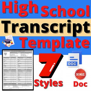 High School Transcript Resource Template Editable Printable Homeschool