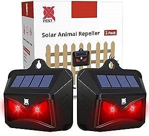 Amazon.com: Solar Powered Nocturnal Animal Repeller, Predator Control Light Animal Repellent Device, Red Led Light Outdoor Deterrent Coyote Raccoon Deer Fox Skunk Squirrel for Garden Yard Farm Chicken Coop (2) : Patio, Lawn & Garden
