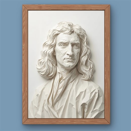 Isaac Newton Portrait-3d Paper Relief Poster - Etsy Australia