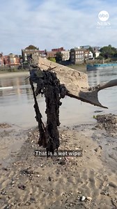 The River Thames is supposed to be the beautiful heartbeat of London. Instead, there are an estimated 400,000 pounds of wet wipes clogging up one 820-foot stretch along the riverbed. ABC News' Maggie Rulli reports on the efforts to clean up 'Wet Wipe Island.' https://abcnews.visitlink.me/cNbGNF | ABC News