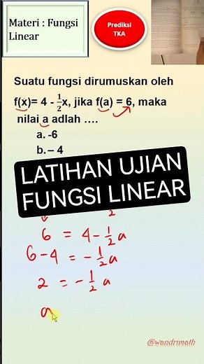 cara mudah mengerjakan soal fungsi linear #maths #matematika #mathematics #fungsilinear