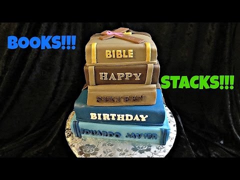 How to make a Book Stack Fondant Cake