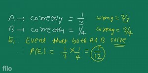 A and B are two students. Their chances of soiving a problem co... | Filo