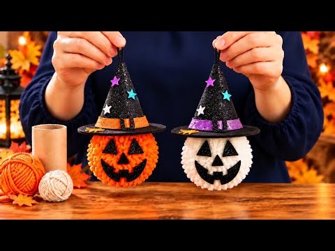 🎃 DIY Halloween Pumpkin Witch from Yarn | Easy Halloween Decoration