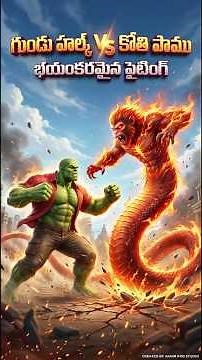 గుండు హల్క్ vs కోతి పాము!🔥😱 |Hulk vs Monkey Sneake 🐍👊 #shorts #telugustories #HulkTelugu