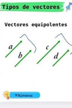 Tipos de vectores: vectores equipolentes