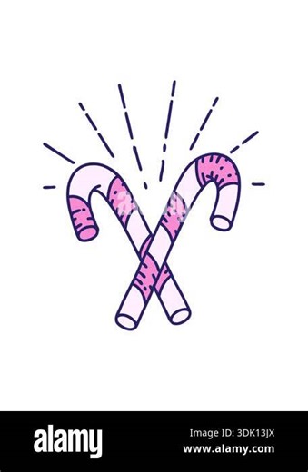 jiggle and pause animation of traditional candy canes Stock Video Footage - Alamy