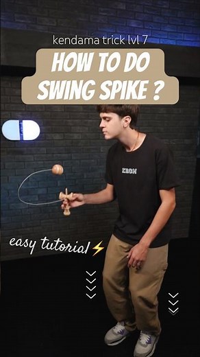 How to do kendama Swing Spike in 30 seconds. Easy kendama tricks tutorial - level 7