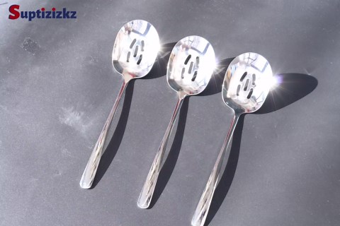 8 Pieces Extra Large Serving Spoons Set, 11 Inch Serving and Slotted Spoon, Stainless Steel Cooking Spoons, Serving Utensils for Kitchen Buffet Parties